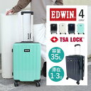 全4色 EDWIN エドウイン 35L 50L キャリーケース 機内持ち込みOK 海外旅行OK 軽量 スーツケース TASロック 旅行用バッグ トラベルバッグ ポリカーボネート ABS樹脂 メンズ レディース プレゼント ボックス型 スクエア 鞄 大容量 オフホワイト ネイビー ダブルキャスター(4)
