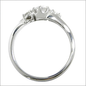 ダイヤモンド婚約指輪 サイズ直し一回無料 0.3ct E VVS2 EXCELLENT Sラインサイドメレ6本爪 プラチナ Pt900 婚約指輪（エンゲージリング）