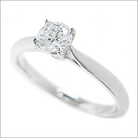 ダイヤモンド婚約指輪 サイズ直し一回無料 0.5ct F VVS1 EXCELLENT シンプル4本爪 プラチナ Pt900 婚約指輪（エンゲージリング） 2