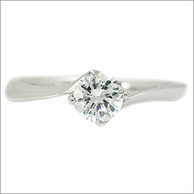 ダイヤモンド婚約指輪 サイズ直し一回無料 0.4ct D VS1 EXCELLENT カーヴライン4本爪 プラチナ Pt900 婚約指輪（エンゲージリング）