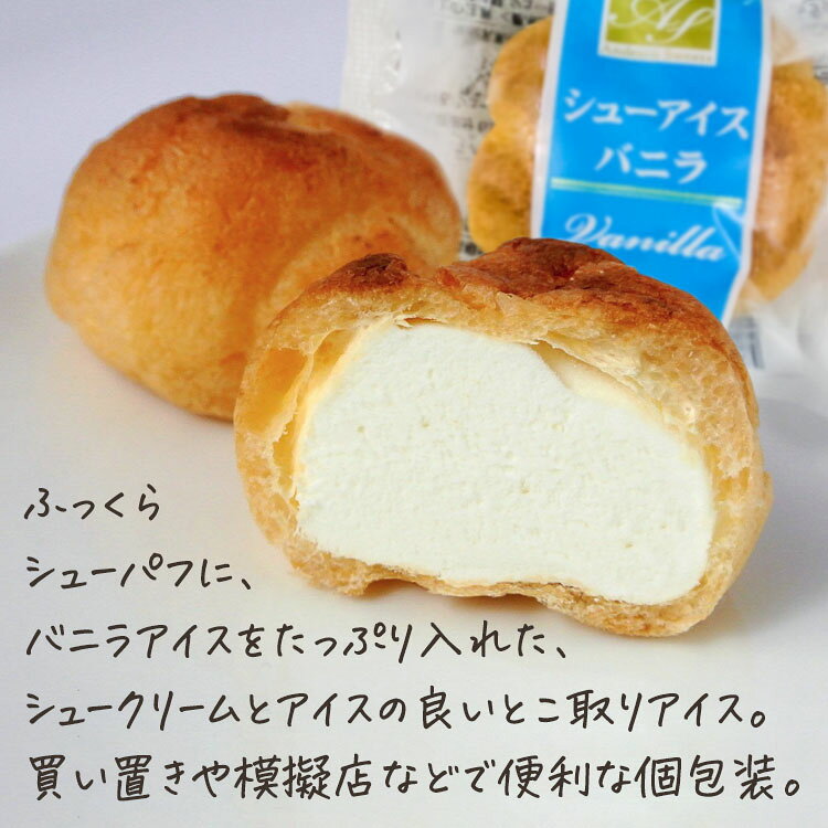 F・Bクリエイトのシューアイス 文化祭 業務用 個包装 模擬店 アイスクリーム 詰め合わせ アンデイコ AS シューアイス バニラ 業務用 6袋入り 1箱 ラクトアイス 送料無料 箱販売 食品 家庭用 買い置き 冷凍食品 まとめ買い 大量注文｜アングル2