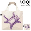 ローキー ローキーエコバッグ　ARTISTS Collection　ARMANDO VEVE Flying Purr-ple Cat　アルマンド　べべ フライング　パー・プル　キャット　リサイクルバッグ　折りたたみポーチ付き　アーティストコレクション　AV.FC　ナイロン 　プレゼント　ローキー　LOQI　メール便可