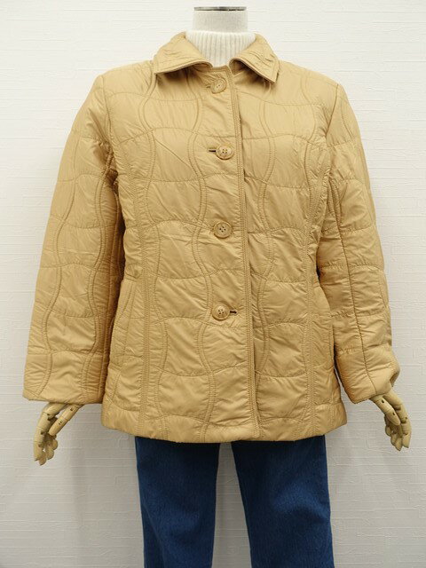 美品 frohlich 長袖 キルティングジャケット M キャメル 【中古】