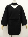 美品 GRL&BEAUTY&YOUTH UNITED ARROWS 長袖ニットカットソー+ひざ丈セミタイトスカート コーディネート上下2点セット M相当 ブラック フェミニン・ガーリー 【中古】