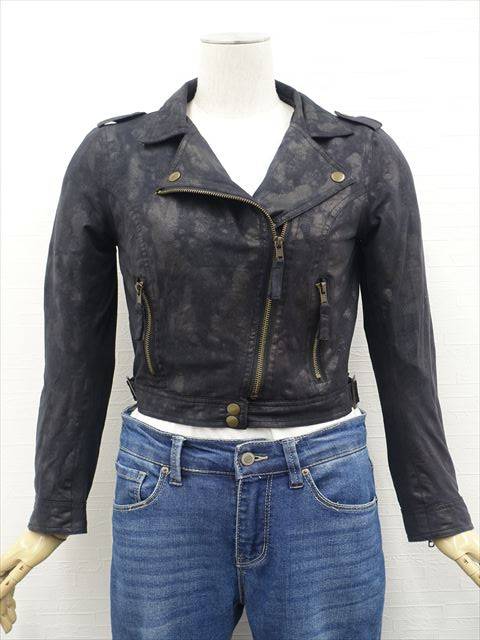 美品 アラマンダ allamanda 長袖 ライダースジャケット 38 ブラック 【中古】