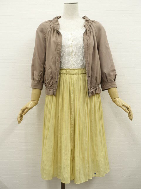 美品 BODY DRESSING Deluxe&ROUGE DIAMANT&ROPE PICNIC 七分袖ジップアップジャンパー+ノースリーブカットソー+ひざ丈...