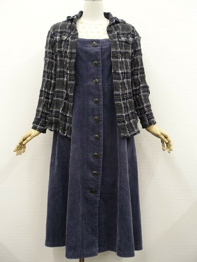 美品 COMME CA DU MODE&w closet&Samansa Mos2 長袖シャツ+ロング丈コーデュロイジャンパースカート+長袖カットソー コーディネート3点セット L相当 ブラック ダークグレー パープル ホワイト チェック柄/ブルー系/ベージュ地 イエロー ブラウン 花柄 カジュアル系 20代 【 美品 COMME CA DU MODE&w closet&Samansa Mos2 長袖シャツ+ロング丈コーデュロイジャンパースカート+長袖カットソー コーディネート3点セット L相当 ブラック ダークグレー パープル ホワイト チェック柄/ブルー系/ベージュ地 イエロー ブラウン 花柄 カジュアル系 20代 【