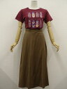 美品 L.L Bean&UNITED ARROWS green label relaxing 洗える 半袖Tシャツ+ロングフレアスカート コーディネート上下2点...