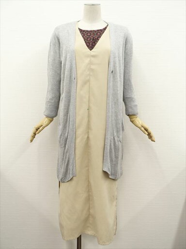 美品 GLOBAL WORK&Louere&CHICFLEUR 七分袖ニットロングカーディガン+マキシ丈ジャンパースカート+長袖カットソー コーディネート3点セット L相当 グレー杢/ベージュ/ボルドー イエロー パープル 総柄 きれいめ・カジュアル系 30代〜40代 【中古】 美品 GLOBAL WORK&Louere&CHICFLEUR 七分袖ニットロングカーディガン+マキシ丈ジャンパースカート+長袖カットソー コーディネート3点セット L相当 グレー杢/ベージュ/ボルドー イエロー パープル 総柄 きれいめ・カジュアル系 30代〜40代 【中古】