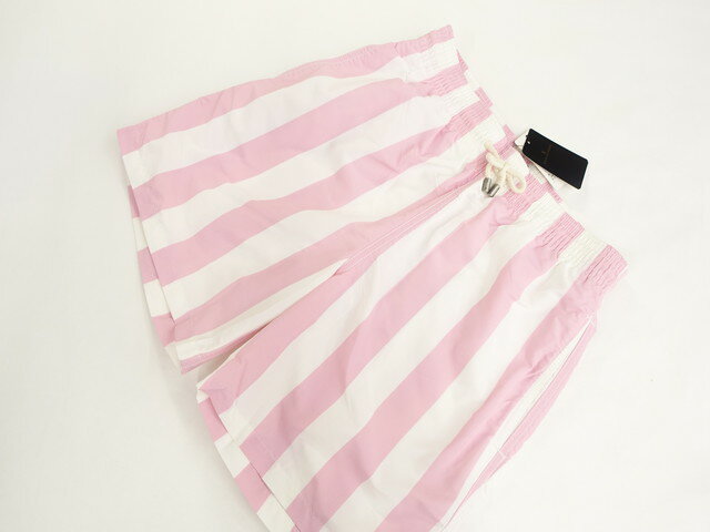 定価\18,000 メンズ 新品タグ付 SOLID & STRIPED ショートパンツ スイムウエア XS ピンク ホワイト ストライプ柄 【中古】