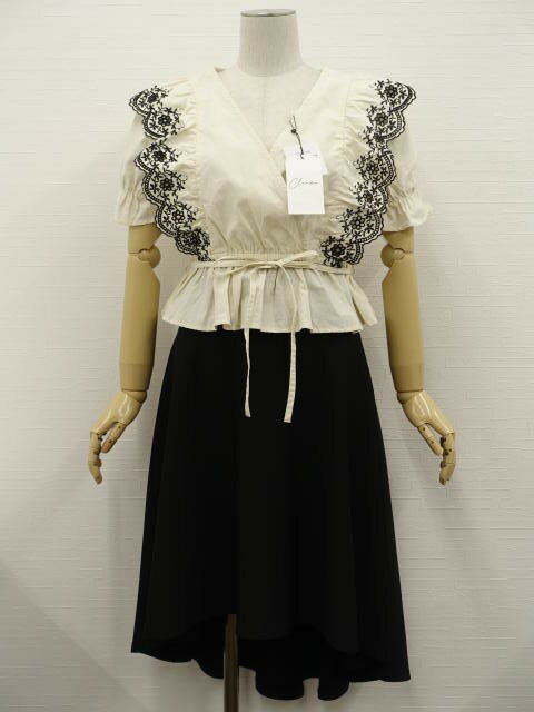 美品 Cleome&kharis angel 洗える半袖カシュクールプルオーバーブラウス+ひざ丈フィッシュテールスカート コーディネート上下2点セット M相当 ...