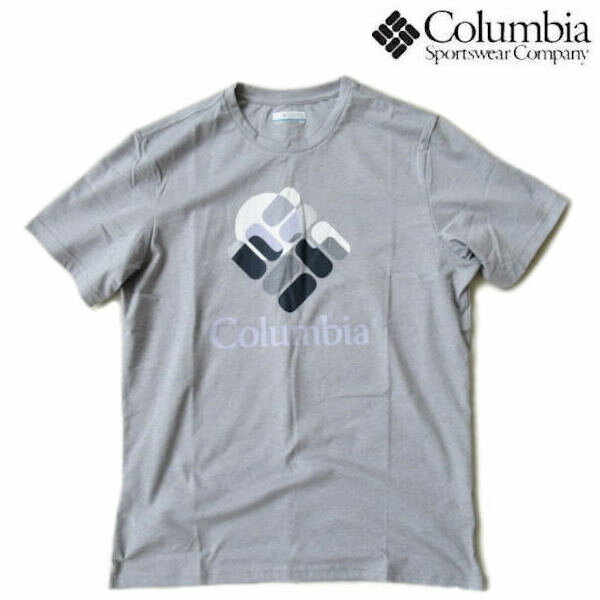 コロンビア★Columbia【メンズラピッドリッジグラフィックTシャツ】ロゴプリントTシャツ AM0403 042/ヘザーグレー