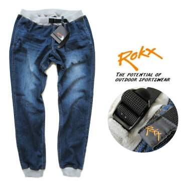 ROKX /ロックス【エムジーデニムウッドパンツ】MG DENIM WOOD PANT　リブクライミングパンツ　RXMS191023　ダークユーズドウォッシュ