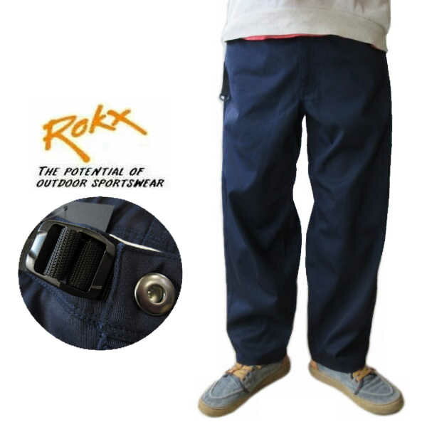 Rakuten - ロックス/ROKX　ワイド/ルーズ/リラックスクライミングパンツ【T/C ハイブリッドパンツ】T/C HYBRID PANT RXCS261008　ネイビー