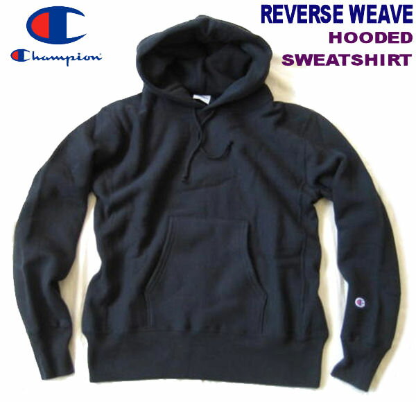Rakuten - Champion/チャンピオン 【リバースウィーブプルオーバーフーデッドスウェット・パーカー】 REVERSE WEAVE PULLOVER HOODED SWEAT　C3-W102　ブラック