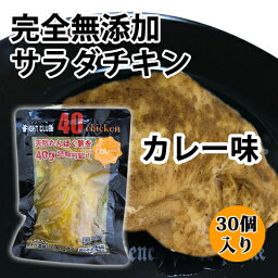 送料無料 無添加 サラダチキン カレー味 国産鶏 国内製造 全6味 40chicken (30個入り) フォーティーチキン 筋トレ 減量 トレーニング 筋肉 胸肉 常温保存 ダイエット 43