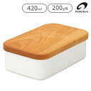 野田琺瑯 バターケース 200g用 420ml 65309 ホーロー 木製 木蓋 日本製 【 ワールドクリエイト キッチン雑貨 おしゃれ 清潔 丈夫 カッティン...