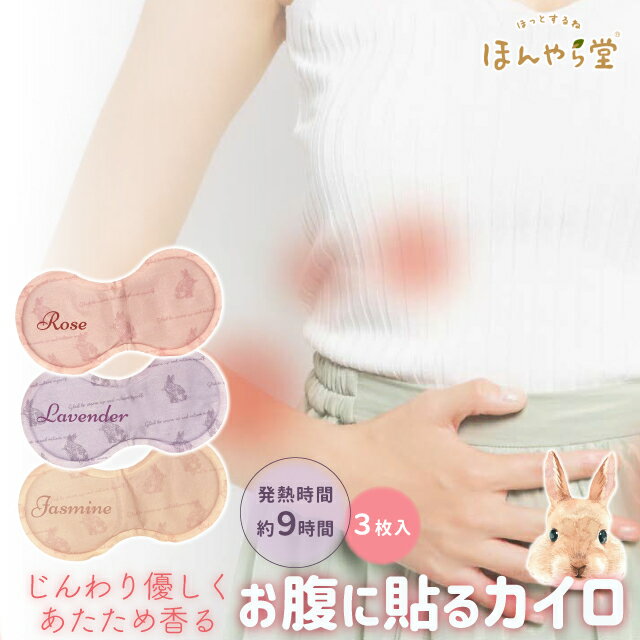 ほんやら堂 お腹に貼るカイロ じんわり温かい 9時間 レディース 女性 アロマ ギフト 可愛い 【 ローズ ..