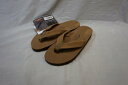 『RAINBOW SANDALS』(レインボーサンダル ) ダブルレイヤー レザーサンダル ヌバック トングサンダル (ダークブラウン)MADE IN CHI...