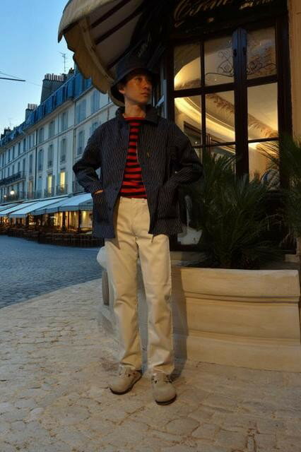 『LE LABOUREUR』 （ル・ラブルール） ヴェストンコットンラインマリンスペシャル　フレンチワークカバーオールジャケット（ヒッコリーデニム）フランス製 MADE　IN　FRANCE　正規取扱店
