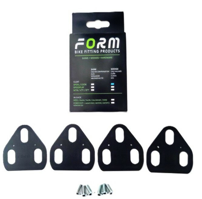 英FORM社のクリートウェッジは足の回内を修正し、快適性を高め、サイクリング中のペダリング安定性とコントロールを向上させるために使用されます。 また膝の角度を間接的に変更して、脚のトラッキング不良に伴う外側または内側の膝の痛み(腱炎)を軽減...