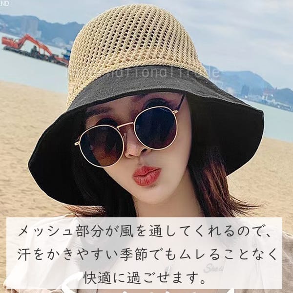 帽子 リボン付き ストローハットレディース 麦わら帽子 つば広 紫外線対策 UVカット 日よけ帽子 おしゃれ 夏帽子 折りたたみ可能 旅行用 コンパクト 持ち運び便利 auc-flopsymart-10011281 Flopsy mart サンプル画像3
