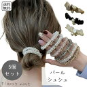 予約 レディースアクセサリー ヘアゴム5個セット パールシュシュ おしゃれ レディース ヘアアクセサリー シンプル パール付き 普段使い トレンド お出かけ ヘ...
