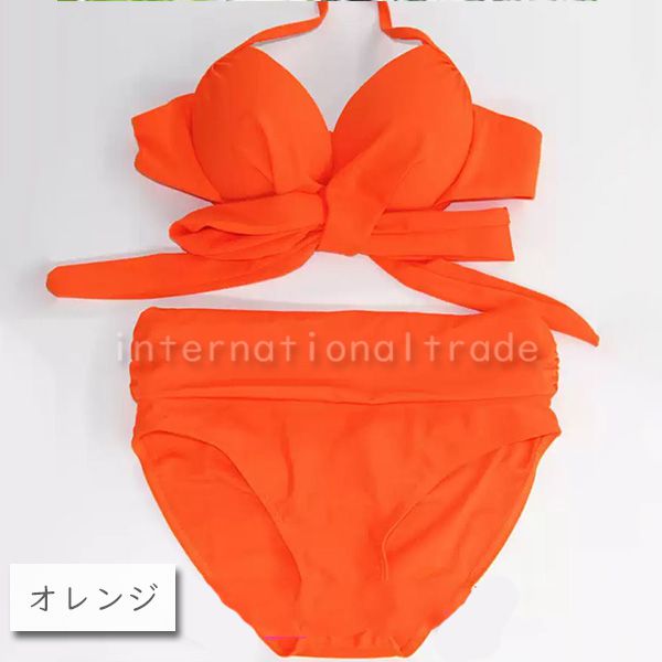 楽天市場】ビキニ 赤（カラーオレンジ）（水着｜レディース