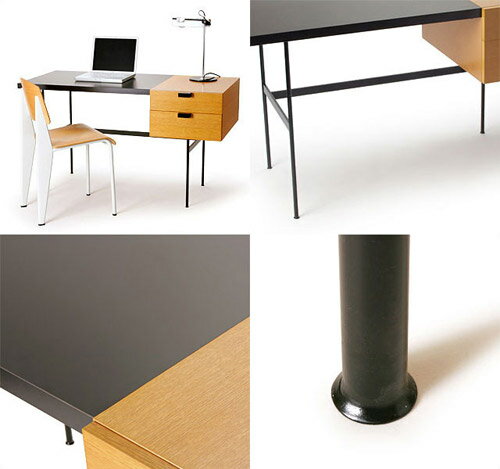 F031 PETIT DESK OAK×BLA...の紹介画像2