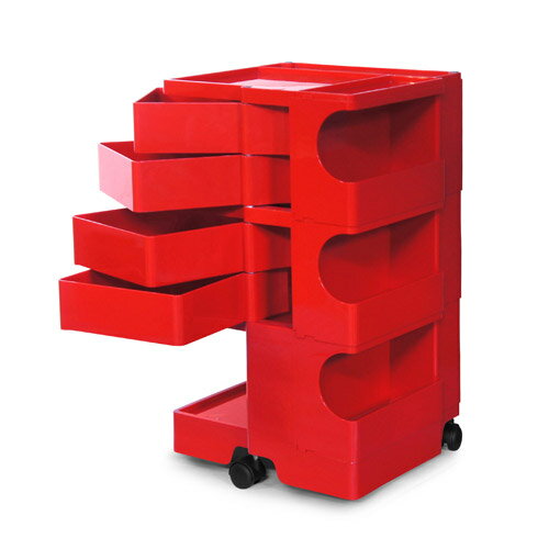 樂天商城 - 正規輸入品 BOBY WAGON 3×4 RED　（ボビーワゴン 3段4トレイ レッド） 【送料無料】 【ポイント11倍】