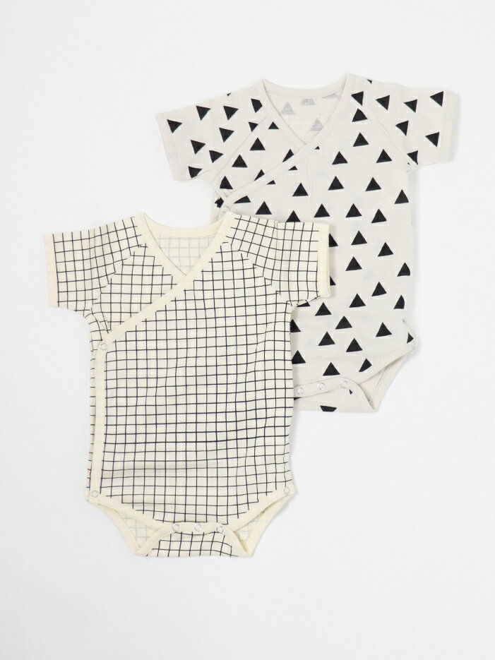 【20%OFF｜期間限定セール】【chocolatesoup | チョコレートスープ】GEOMETRY ROMPERS ロンパース ベビーウェア キッズウェア ベビー服 子供服 モノトーン スーピマコットン100%【cs10070】