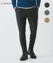 【期間限定セール|30%OFF】【junhashimoto|ジュンハシモト】ACTIVE CLASSIC ONE TUCK PANTS メンズ パンツ スリムパンツ ウールライク セットアップ ビジネスカジュアル ストレッチ性 チェック柄 ネイビー グレー ベージュ 春 秋 冬【1072420052】(4)