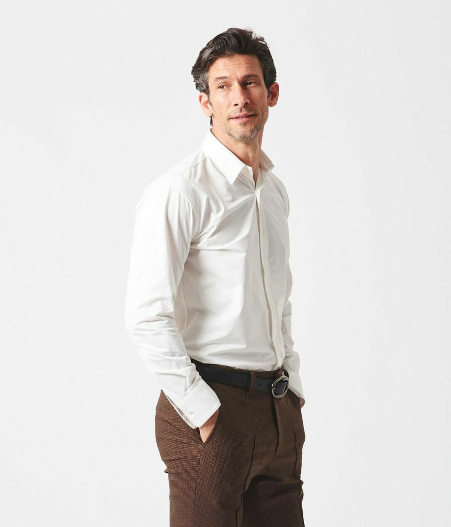 【10%OFFセール｜期間限定】【junhashimoto | ジュンハシモト 】STRETCH RGC SHIRTS　ストレッチシャツ　ホワイト　白　ビジネスカジュアル　30代　40代　ストレッチ　ストレスフリー　速乾性　UVカット　S　M　L　XL【1062320010】