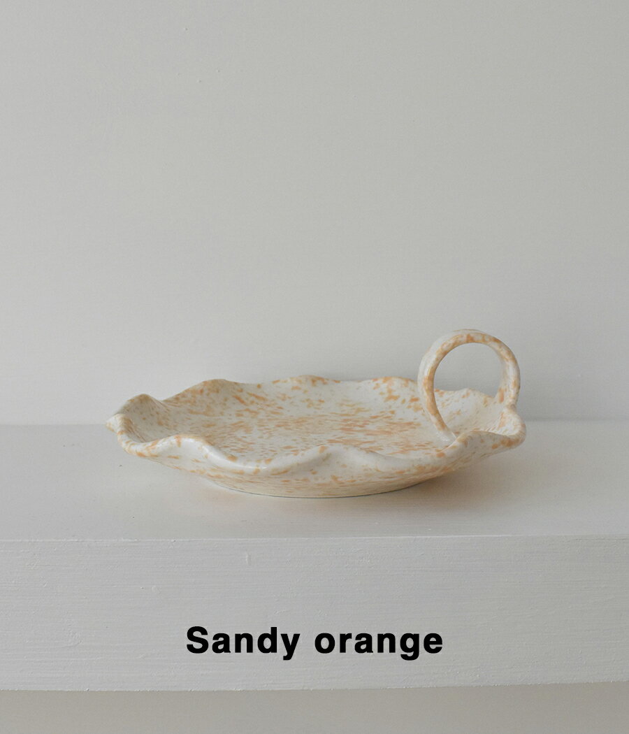 【30%OFFセール】【honey flamingo｜ハニーフラミンゴ】Spongeware handle plate スポンジウェアハンドルプレート　キャンドル置き台　お皿　食器　アクセサリー置き　インテリア雑貨　生活雑貨　ホーム雑貨　ギフト　プレゼント　贈り物　韓国【SPHDPL】 3