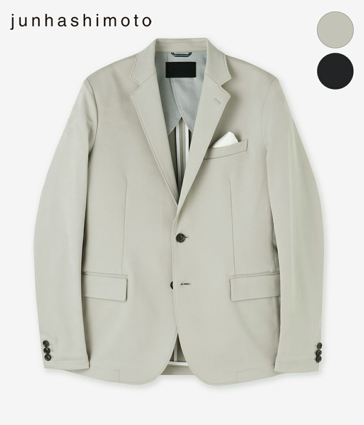 【junhashimoto|ジュンハシモト】JERSEY JACKET -EMBOSS- ジャケット ブラック グレージュ メンズ セットアップ カモ柄 カモフ...