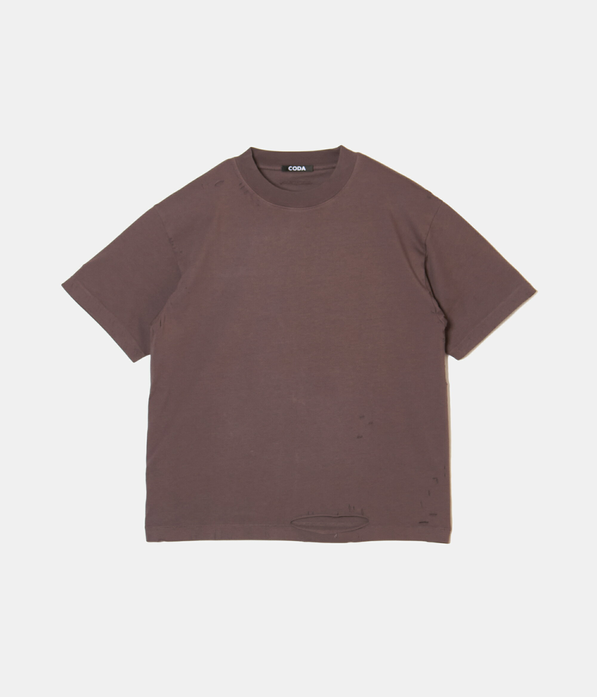 【期間限定セール|50%OFF】【CODA|コーダ】ASPHALT GREY AGING DESTROYED SHORT SLEEVE T-SHIRT オーバーサイズ 半袖エイジングプリントTシャツ アッシュグレー コットン100% 春 夏 秋【25STT32GY】