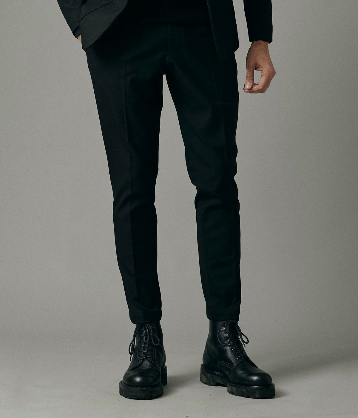 【junhashimoto|ジュンハシモト】WARM TRAVEL PANTS トラベルパンツ ネイビーチェック チャコール ブラック セットアップ メンズ【1...