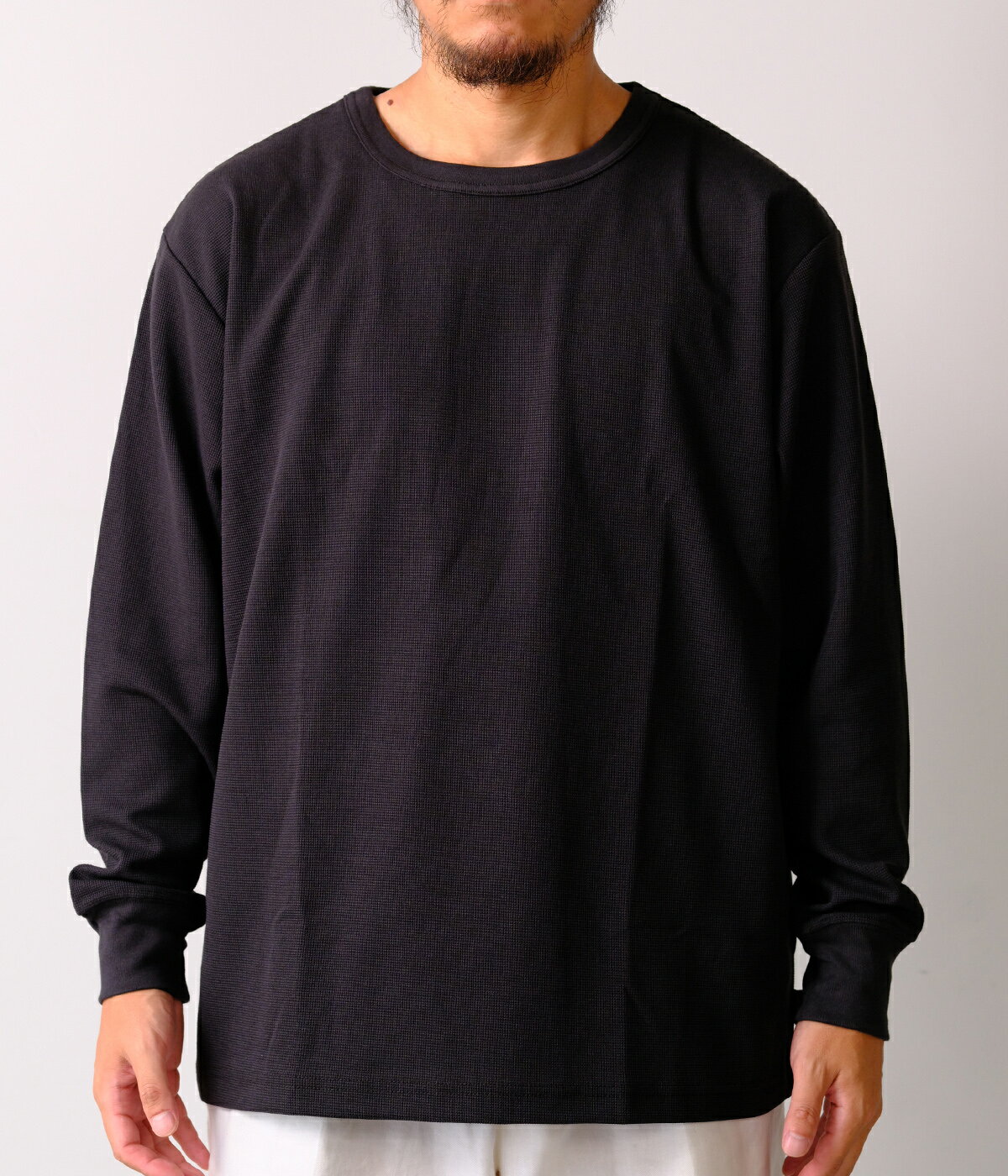 【Less by SHELTECH｜レスバイシェルテック】Crew/neck LS クルーネック トップス 長袖 ブラック ホワイト 白 黒 M L XL【SHL25AW001】