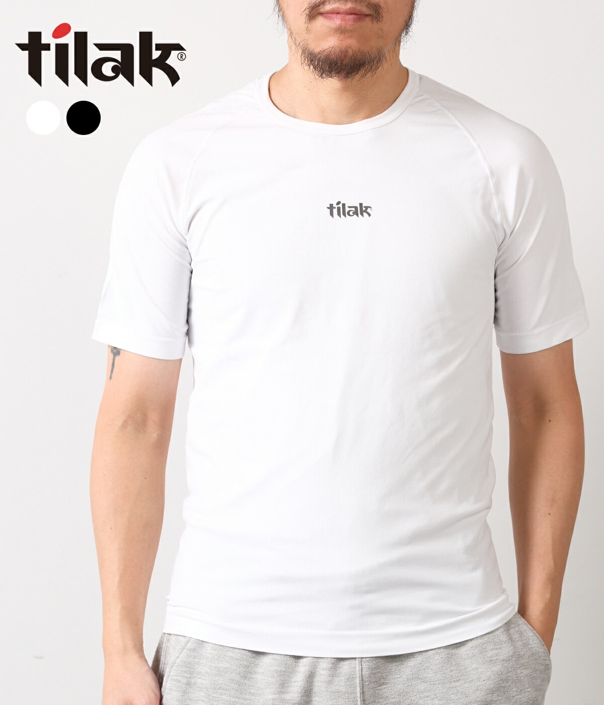 乐天商城 - 【tilak｜ティラック】ウルトラライトTシャツメンズ Ultralite T-shirt M's ブラック ホワイト 黒 白 ナイロン ポリエステル ストレッチ 伸縮性 通気性 速乾性 30代 40代 メンズ アウトドア 3Dニッティング【26ss-80365】