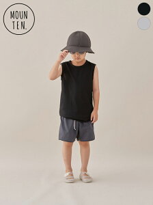 【MOUN TEN.｜マウンテン】UV honeycomb tanktop　タンクトップ　キッズ　子供服　ブラック　グレー　黒　シンプル　おしゃれ　トップス　着心地抜群　メッシュ　吸水速乾性　UVカット　通気性　ストレッチ　伸縮　スイムウェア　水着　ポリエステル【22S-MT48-1145a】