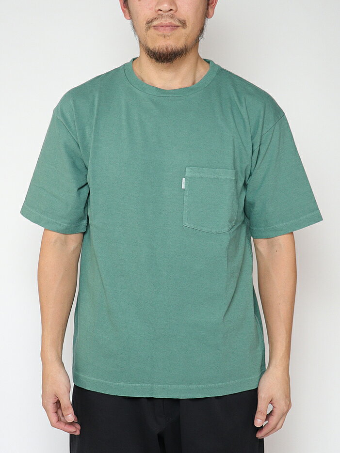 COTTON / LINEN S/S T-SHIRT (GARMENT DYE)　半袖Tシャツ　カットソー　リネン　ミントカラー　おしゃれ　シンプル　