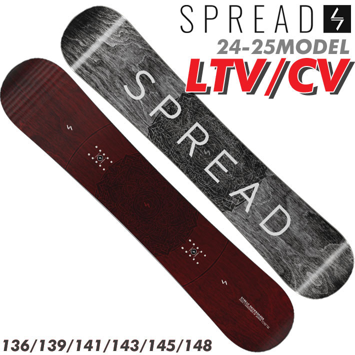 楽天follows【6月4日～ 3個購入でP10倍】[予約商品] 24-25 SPREAD LTV／CV スノーボード SNOWBOARD スプレッド エルティーブイシーブイ 136cm 139cm 141cm 143cm 145cm 148cm 尾川慎二 プロデュース レディースモデル キャンバー グラトリ 板 2024 2025