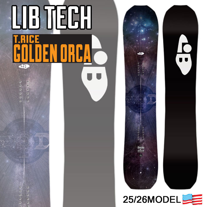 25-26 LIB TECH リブテック スノーボード T.RICE GOLDEN ORCA トラビス・ライス ゴールデン オルカ 150cm 153cm 155cm 157cm 159cm 161cm 164cm メンズ 板 2025 2026