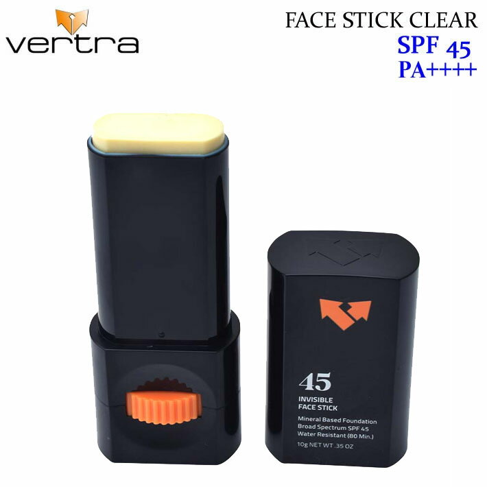 バートラ 日焼け止め スティック VERTRA バートラ 日焼け止め 顔 Face Stick フェイススティック SPF 45 CLEAR ウォータープルーフ [UV対策特集] [メール便発送商品]