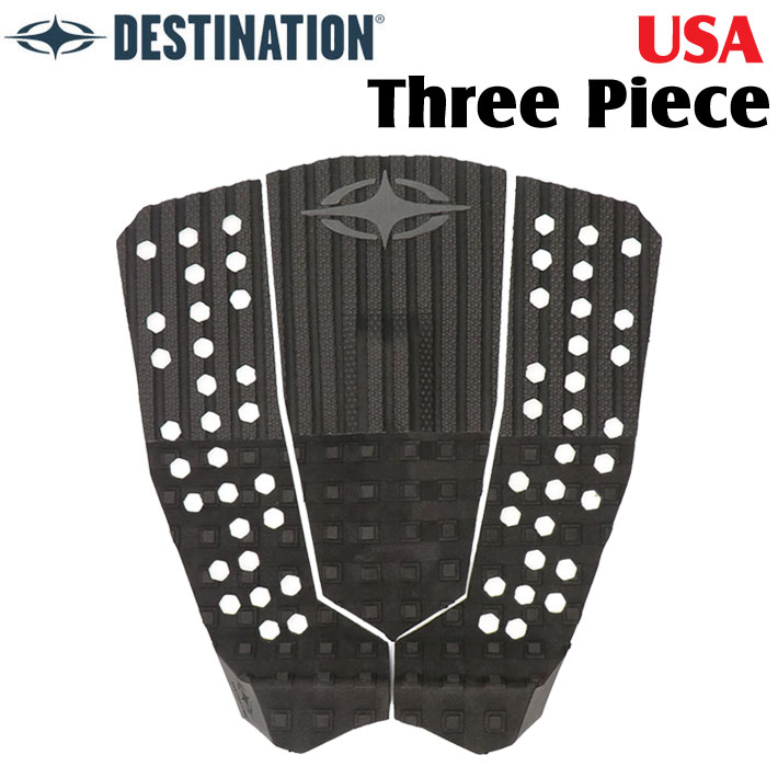メーカー希望小売価格はメーカーカタログに基づいて掲載していますUSA Three Piece (スリーピース) 3ピース どのサーフボードにもマッチする3ピースモデル。 サイドはホールカットで軽量化、幅広いサーファーに支持のある安定した踏み心地に仕上げました。 高品質最軽量のULTRA LIGHT EVA FORMに高圧力のプレス加工を施したエンボスにテールエンドはダブルブロックでフィニッシュ。 最も優れたグリップ感を実現しました！ 【サイズ】 長さ： 323mm 最大幅：298mm アーチバー高さ：10mm キック高さ：28.5mm ※入荷時期によりデザイン・カラーが異なる場合が御座います。予めご了承下さい。
