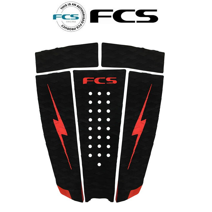 メーカー希望小売価格はメーカーカタログに基づいて掲載していますFCS エフシーエス　サーフトラクション 正規販売店 FCS Nathan Florenceグリップは、ハイパフォーマンスサーフィン向けに設計された5ピース構造のトラクションパッドで、ショートボードやステップアップボードに最適です。 WSLチャンピオンのNathan Florenceの意見を取り入れて開発されたこのパッドは、2フィートのローラーから20フィートの巨大波まで、様々な種類の波のサイズでコントロール性、快適性があル。 軽量化のためにダイヤモンドコーデュロイの溝とキックホールを採用したこのパッドは、足元に確かなレスポンスと安定感を与えながら、ボードの自然なフレックスを妨げません。 メインパッドの前方に2枚のエクステンションパネルを配置することで、ロングボードでのバックフットの動きをサポートし、サーファーにさらなる汎用性と精度をもたらします。 Nathanのシグネチャーボルトロゴがデザインを完成させ、パフォーマンスとスタイルを兼ね備えた、本格的なサーフィンに対応する妥協のないトラクションパッドです。 【特徴】 ・ショートボードやステップアップボード用の5ピース構造トラクションパッド ・汎用性を高める2枚のエクステンションパネル ・グリップ力を向上させるダイヤモンドコーデュロイの溝 ・軽量化とコントロール性を維持するためのキックホール ・Nathan Florenceシグネチャーボルトロゴ 【パフォーマンス】 ・高性能5ピースパッド ・5ピース構造により、ショートボード、ステップアップボード、ロングパフォーマンスボードなど、あらゆるボードに合わせてパッドの位置を自由に調整でき、サーファーはパッドの位置を完全にコントロールできます。 【最適なグリップと快適性】 ・ダイヤモンドコーデュロイの溝が最大限のトラクションを発揮し、キックホールが軽量化とボードフィーリングの向上を実現しながら、パフォーマンスを損なうことはありません。 【シグネチャースタイルと機能性】 ・Nathan Florenceの象徴的なボルトロゴがパッド全体にあしらわれ、彼のスタイルとパフォーマンスへのこだわりを体現しています。 【後足の動きをサポート】 2枚の延長パネルは長めのボードに最適で、サーファーは重要な技を繰り出す際に足の位置を自在に調整できます。 ※モニター状況によって色味が異なって見える場合がございます。予めご了承下さい。