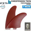 [店内ポイント20倍中!!] FCS2 FIN フィン CHRISTENSON TWIN FIN PG [Red] エフシーエス2 クリステンソン ツインフィン パフォーマンスグラス ツイン 2枚セット 2フィン サーフィン サーフボード [日本正規品]【あす楽対応】