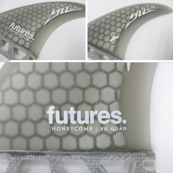 [店内ポイント10倍中!!] ショートボード用フィン FUTURES FIN フューチャーフィン V2 RTM HEX QFYU SMOKE 植田義則 クアッドフィン サーフィン・フィン 3