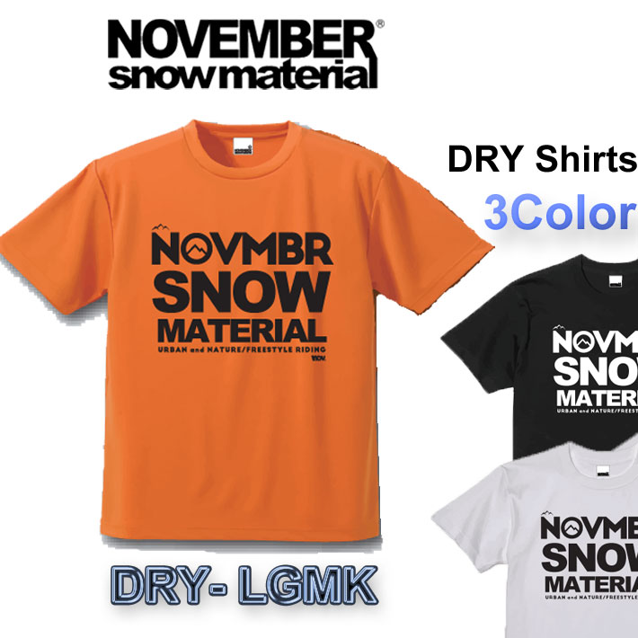 NOVEMBER ノベンバー スノーボード DRY-LGMK   ドライ Tシャツ 半袖 速乾 ポリエステル アパレル ユニセックス