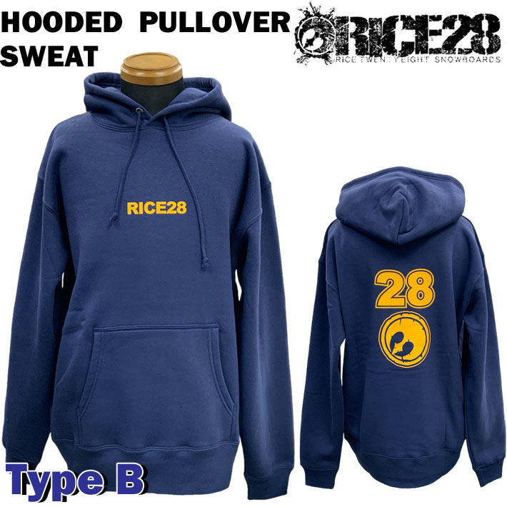 RICE28 ライス パーカー プルオーバー HOODED PULLOVER SWEAT [TYPE B] フーディー スウェット フード メンズ アパレル【あす楽対応】